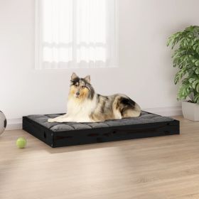Dog Bed Black Solid Pine Wood Medium Durable Dog Bed